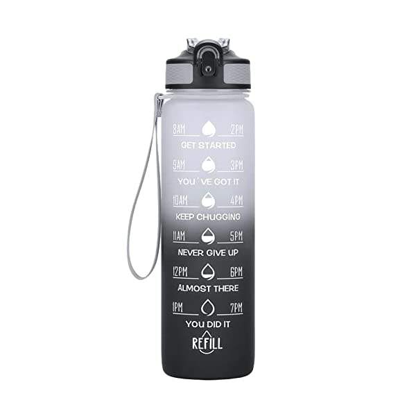 32 oz Motivational Water Bottle Sports Water Bottle with 1000ml Straw Plastic Water Bottle Bpa Free