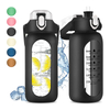 Amazons Hot Product Wide Mouth Plastic Sport Drink Water Bottle with Straw and Handle