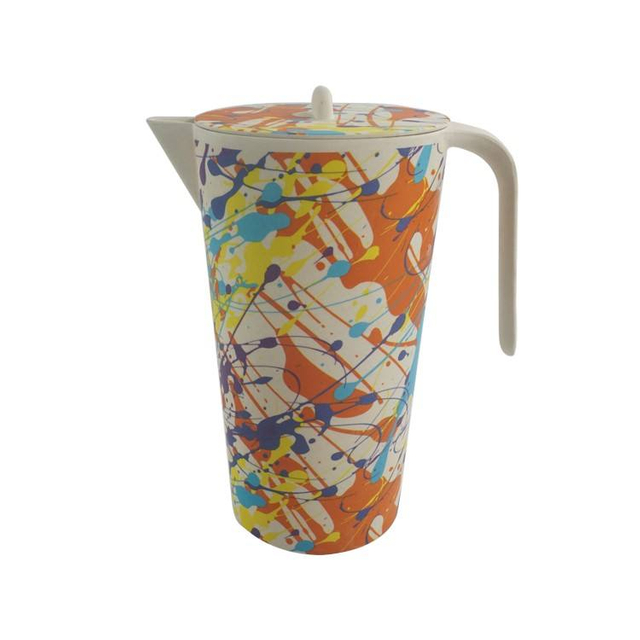 Bamboo Fiber Plastic Water Jug Water Pitcher with Lid