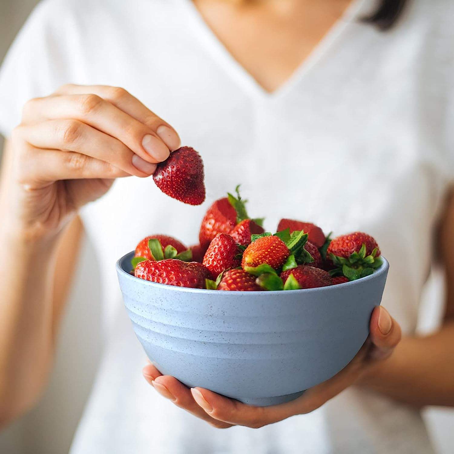 Rpet Plastic Bowl with Plate Is a Classic Design to Suit Your Vintage Kidtchen