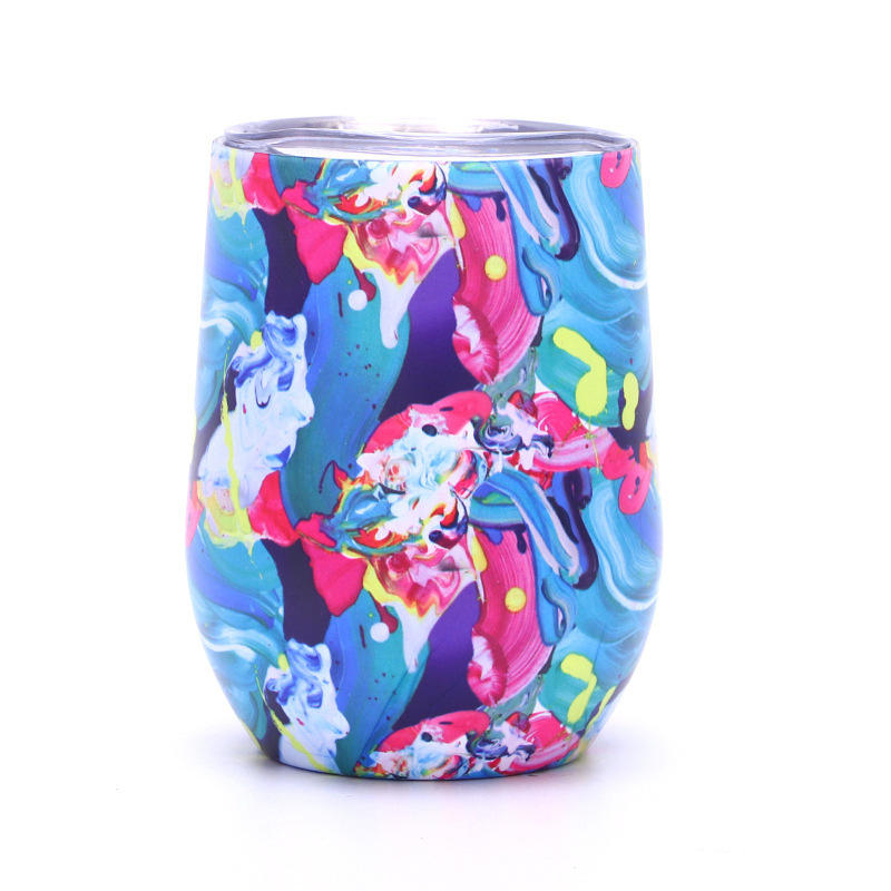 12oz Stainless Steel 304 Custom Logo Insulated Vacuum Egg Shape Wine Tumbler Wholesale Coffee Travel Mugs Keep Cold