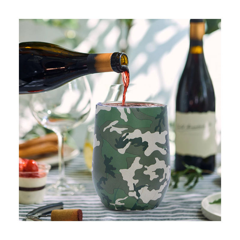 12oz Stainless Steel 304 Custom Logo Insulated Vacuum Egg Shape Wine Tumbler Wholesale Coffee Travel Mugs Keep Cold