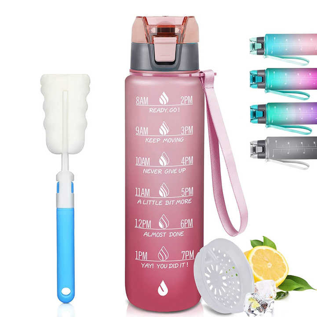 Garrafa Mutivacional Botellas Plasticas Para Agua Sports Bottles Brief Time Marker Water Bottle