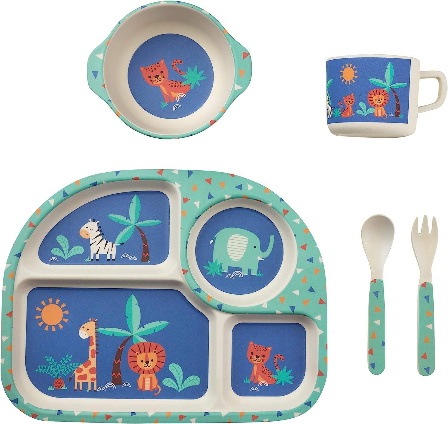 BPA FREE RPET New MATERIAL PLASTIC KIDS SETS with Cup Fork Spoon and Bowl Eco-friendly