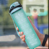 Outdoor Sport Plastic Tritan Cool Water Bottle BPA Free 32 oz Motivational Drinking Water Bottle With Time Marker and Straw