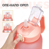 Custom 64oz Frosted Juice Jug Bpa Free Portable Sports Plastic Motivational Half Gallon Water Bottle with Straw/time Market