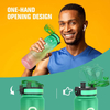 32oz Sport Water Bottle Custom Design with Motivational and Time Marker Leakproof Portable BPA Free Plastic Water Bottle