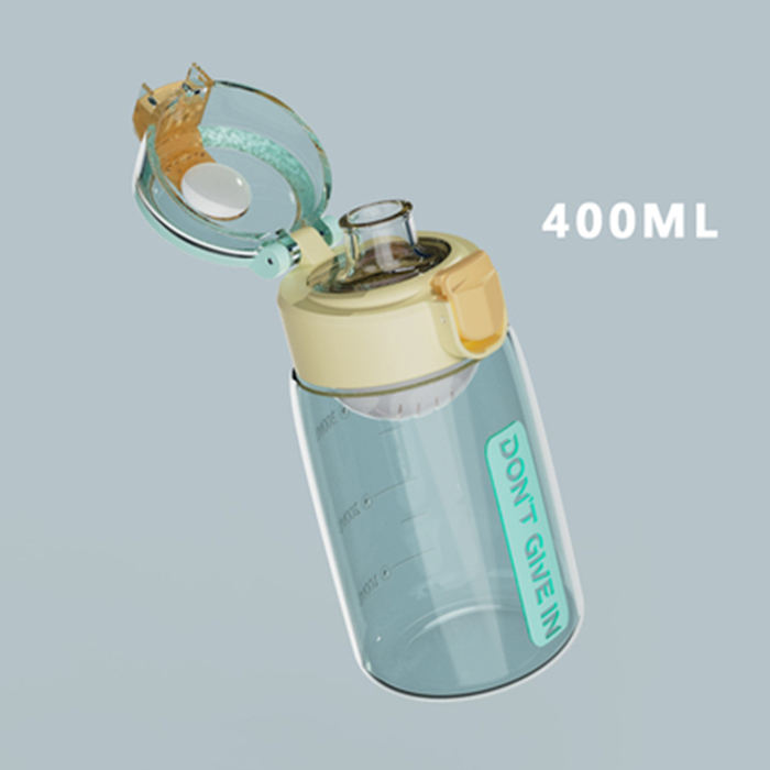 BPA Free 400ml Plastic Water Bottle With Handle and Straw Wholesale Sports Water Bottle Custom Logo