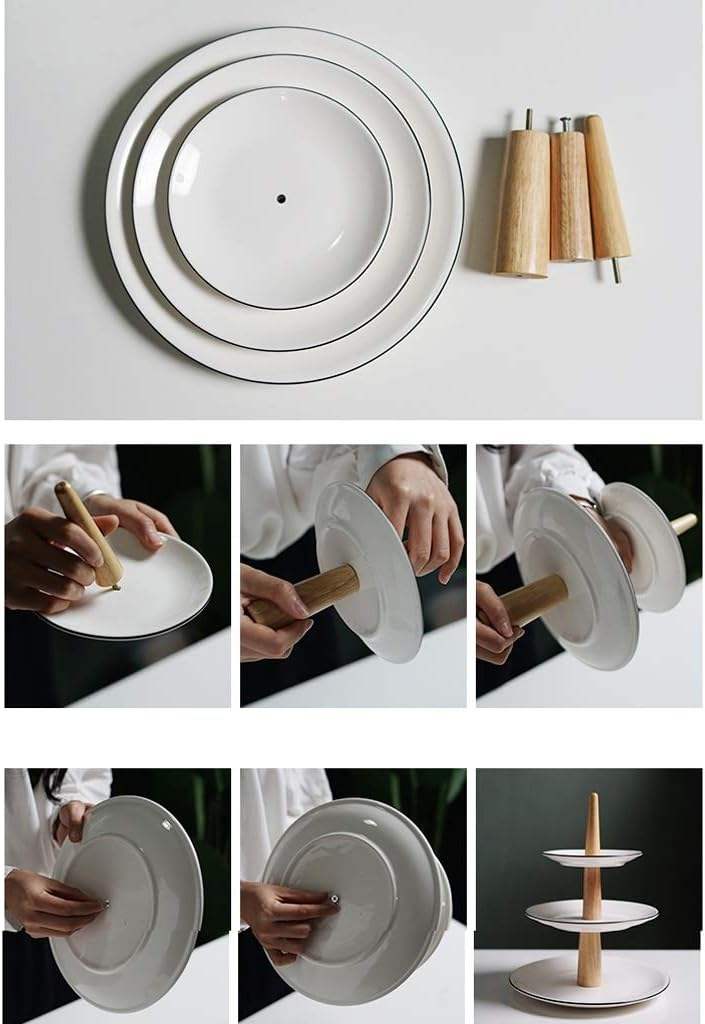 Cake Stand Double-Layer Home Living Room Coffee Table Candy Snack Fruit RPET Plastic Plate Dessert Display Stand