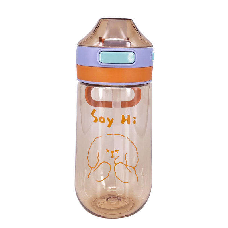 High Quality 18Oz Cheap Leakproof Portable Transparent Colorful Cute Plastic Water Bottle for Kids