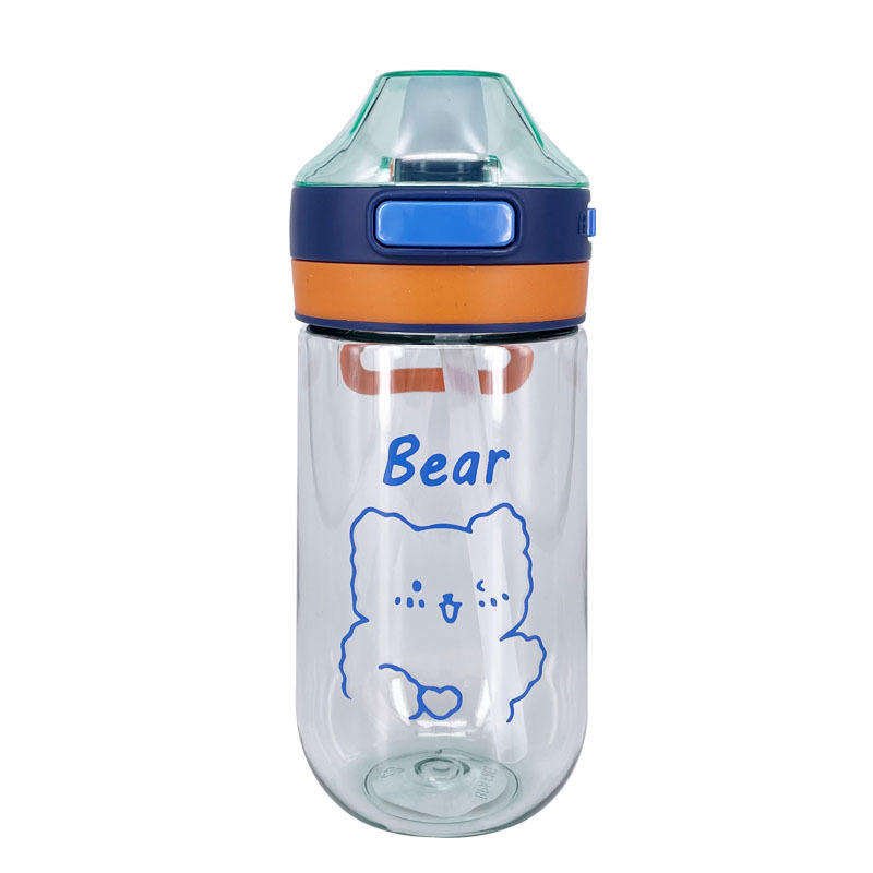High Quality 18Oz Cheap Leakproof Portable Transparent Colorful Cute Plastic Water Bottle for Kids