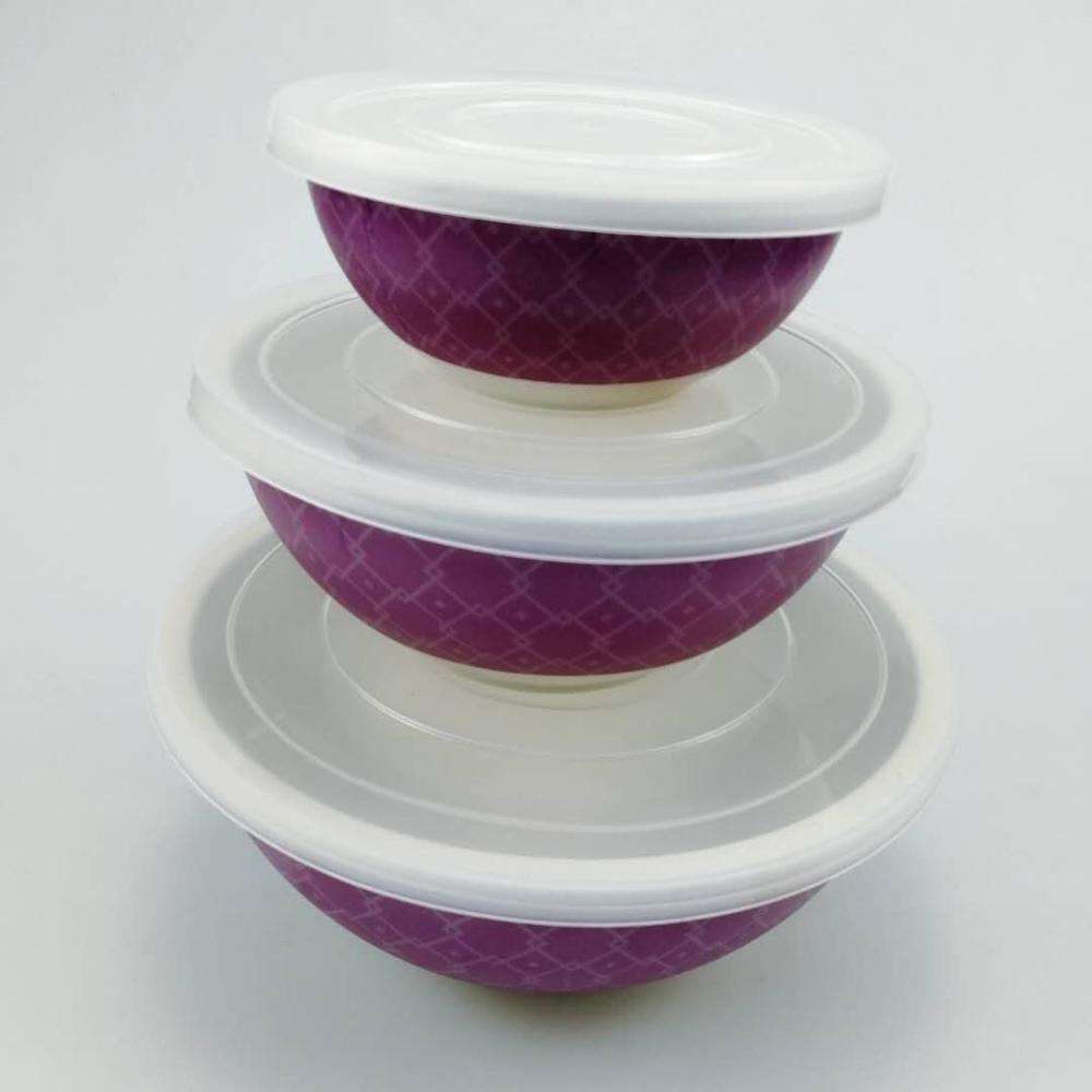 Custom Color and logo Eco-friendly Reusable Kitchenware Bamboo Fiber Salad Fresh Seal Bowl with Plastic Lid Set