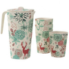 Kitchenwares Biodegradable Bamboo Fibre Large Water Jug Cup Set