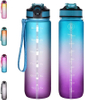 Botellas De Agua 1L 32Oz 32 Oz Portable Plastic Sports Water Bottles With Time Markings