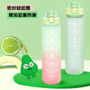 Wholesale Gradient Color BPA-Free 1L Fitness Outdoor Sports Kettle with Time Marked Large Plastic Incentive Water Bottle
