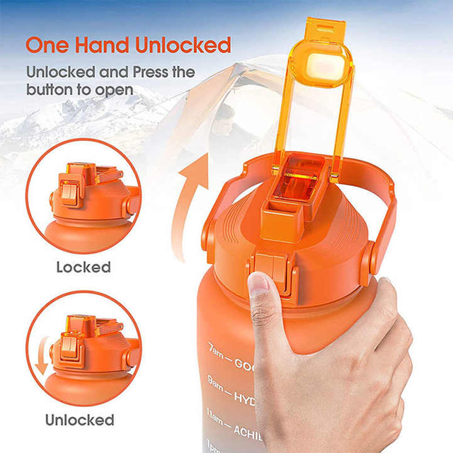 Garrafa Agua 2.2L Botella De Agua 2.2Lt Half Gallon Soft Touch Water Bottle for Girls Stylish With Straw Bottles