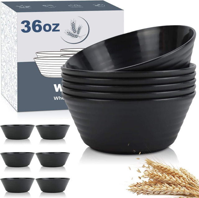 Reusable Cereal Soup Bowls Microwave and Dishwasher Safe BPA Free Lightweight RPET Bowl for Kitchen Oatmeal Bowls