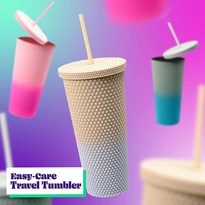 2024 Gradients Color Gym Insulated Water Bottle Plastic Water Bottle with Straw