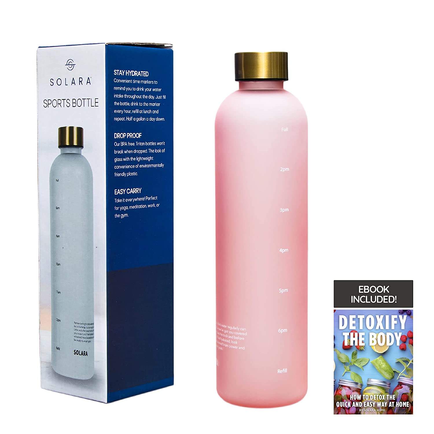 1000ML Hot Sell Drinking Bottle BPA Free Frosted Motivational Matte Tritan Plastic Sports Water Bottle With Time Marker
