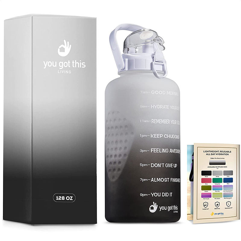 Gym Half Gallon Water Bottle Motivational Plastic Bottle Gym One 1 Gallon Water Bottle with Time Marker