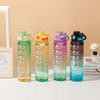 Leakproof Tritan BPA Free 1l Fitness Outdoor Sports Water Jug with Time Marker Large Plastic Motivational Water Bottle