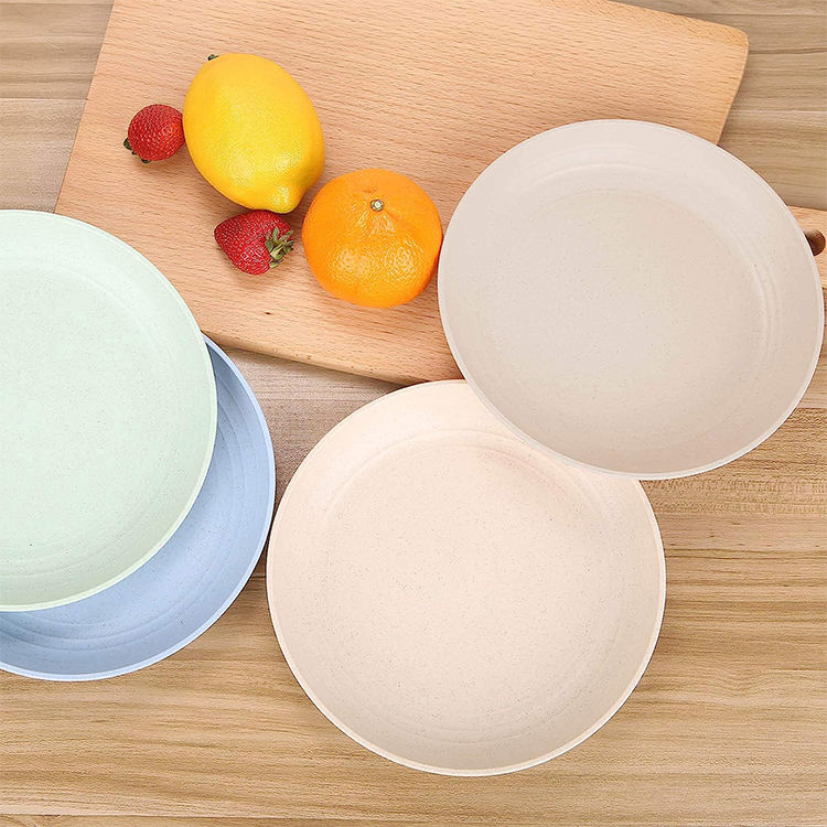 RPET Pratos Palha De Trigo Picnic Wheat Straw Fiber Bowl Biodegradable Dishes Plate Plates