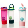 600Ml Tea Infuser Transparent Portable Fancy Custom Plastic Protein Shaker Bottle With Handle