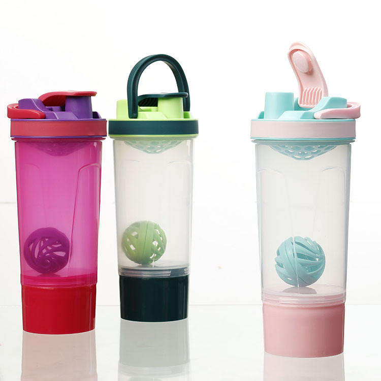 600Ml Tea Infuser Transparent Portable Fancy Custom Plastic Protein Shaker Bottle With Handle