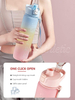 32oz Motivation Water Bottle with Time Marker BPA Free & Frosted Tritan Plastic Water Bottle with Fruit Strainer