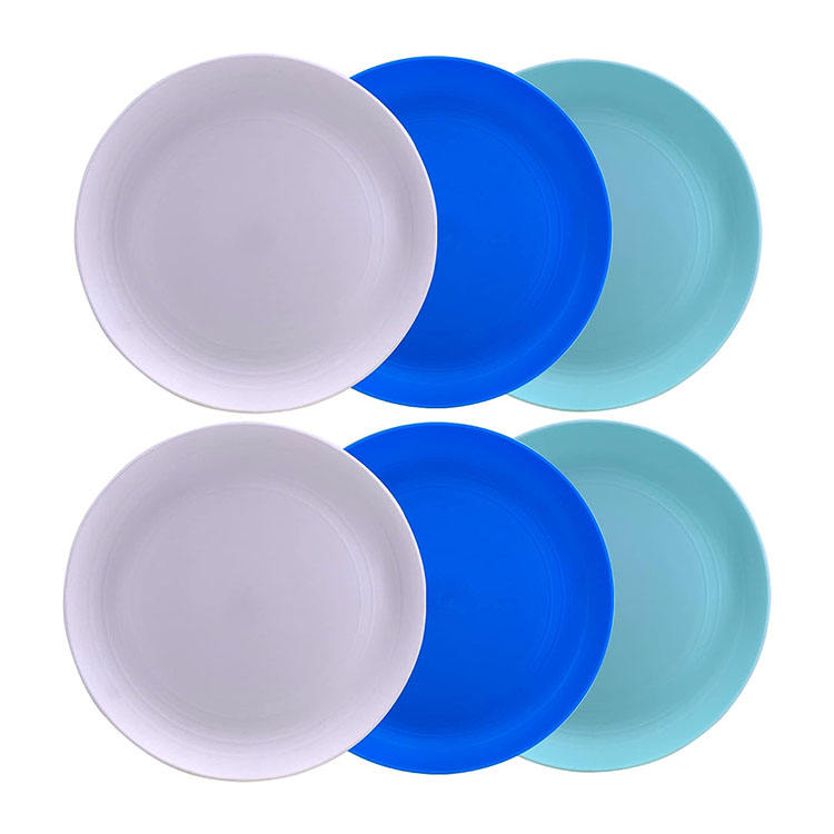 BPA FREE LARGE RPET PLASTIC PLATE REUSABLE PLATE DISHWASHER SAFE 8 9 10inch DINNER PLATE CUSTOMIZE COLORS and LOGOS