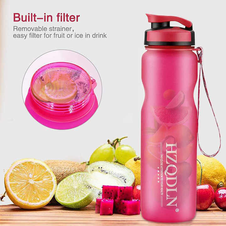 Bouteille D'Eau Potable Directe Botella Plastico Agua Push Button Drink Gym Water Bottle Straw Sports Bottles