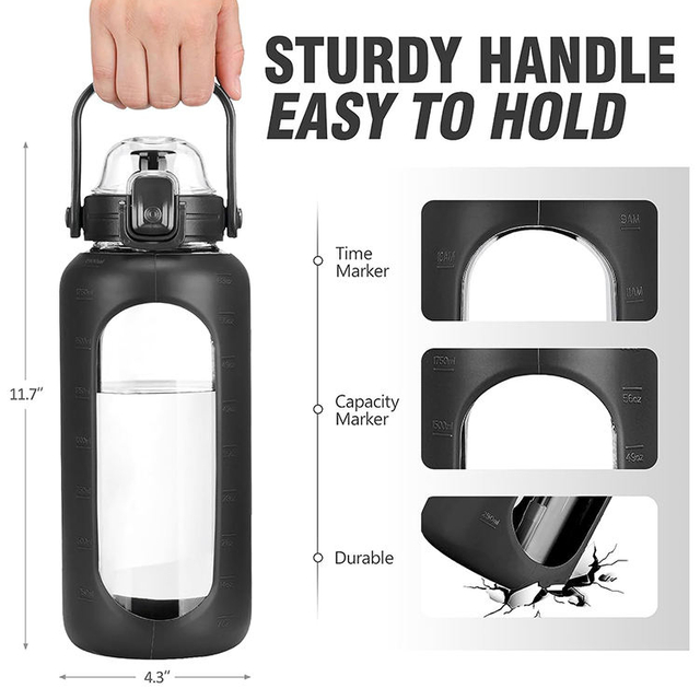 Bouteille Deau Sport En Plastique Fliptop 2 Litre Customizable Plastic Bpa Free Water Bottle With Straw