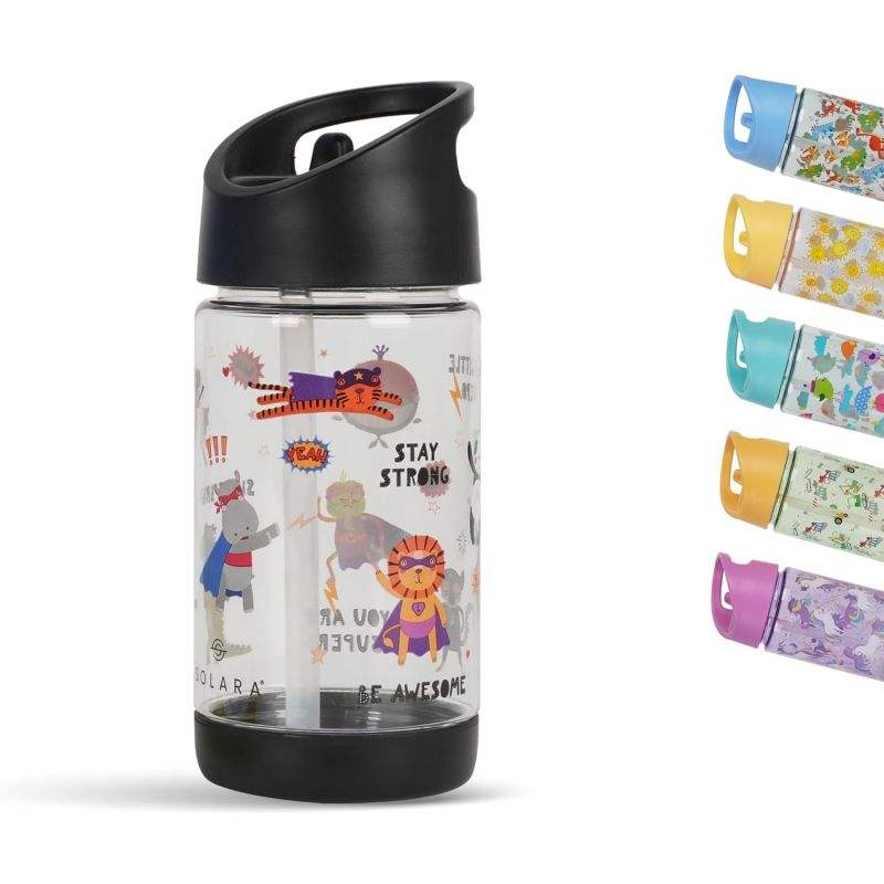 2024 Hot Sale Cartoon Children Bpa Free Portable Kids Plastic Water Bottle With Straw
