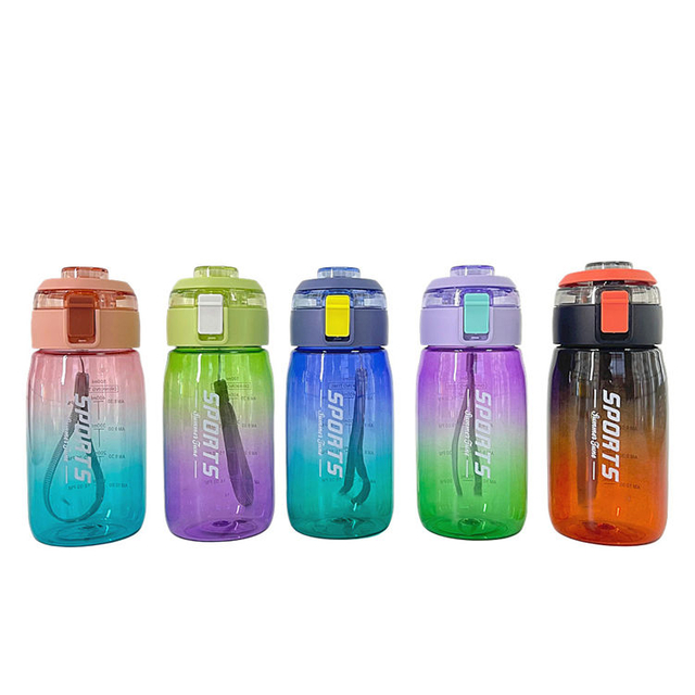 2024 500ml Drinking Bottle Sport Plastic Gradient Colour Water Bottle