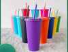 Wholesale High Quality 480Ml 720Ml Food Grade Colorful Glitter Fancy Tumbler Cup With Straw Lid