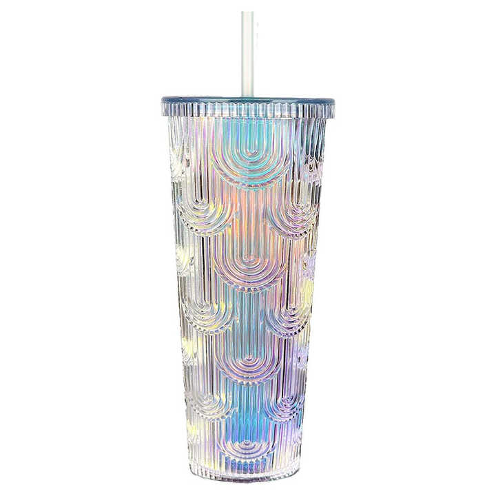 Leak Proof Dishwasher Safe Tumbler With Straw Double Wall Fancy Decorated Tumblers