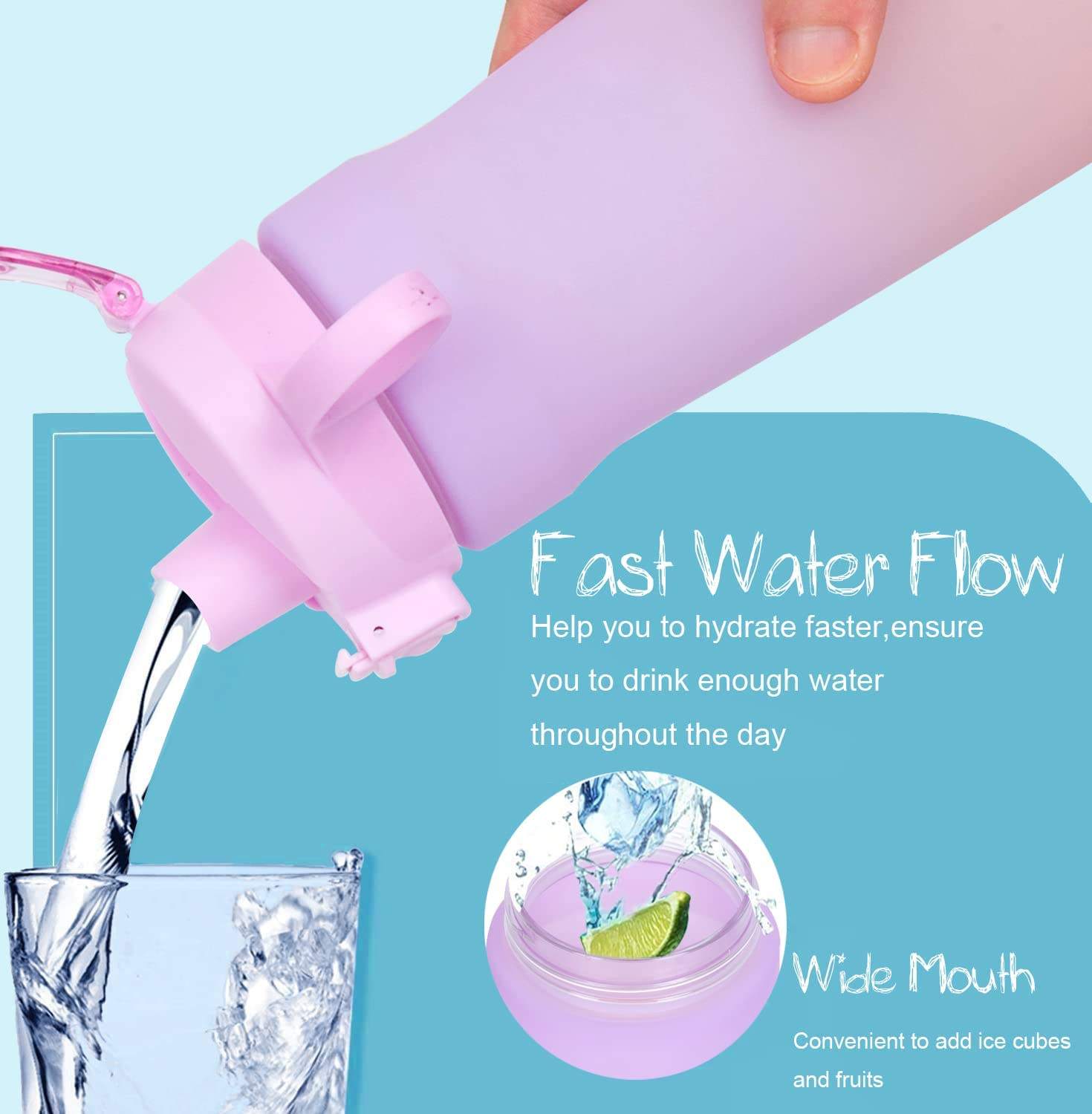 BPA Free 32 oz 1000ml Plastic Sports Bottle Water Leak Proof 1 Liter Bottle Motivational Water Bottle