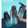 2L Large Capacity Water Bottle With Bounce Cover Time Scale Reminder Frosted Cup With Cute Stickers for Outdoor Sports Fitness