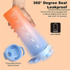 Wholesale Gradient Gym Bottle 1L BPA Free Sports Motivational Drink Bottle Plastic Water Bottles with Time Marker