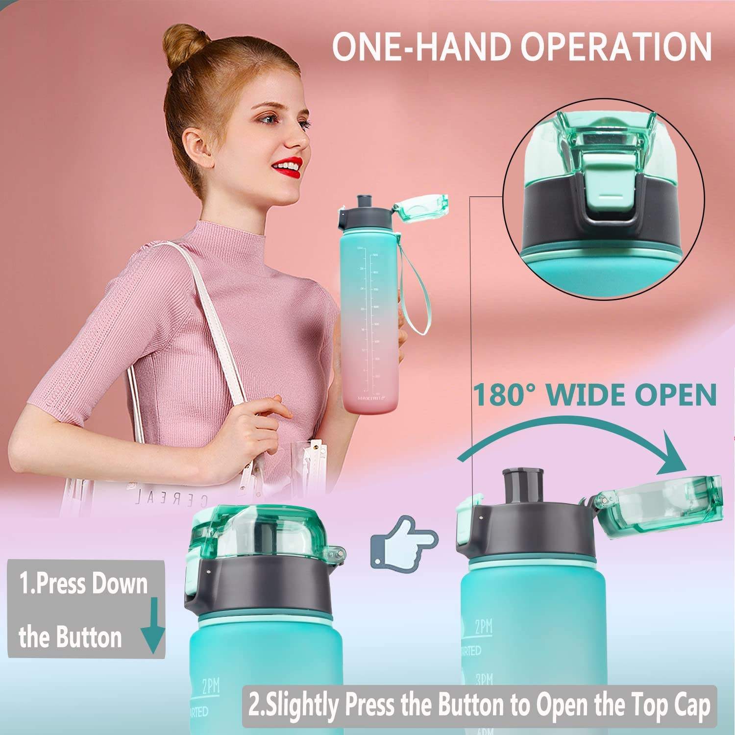 Tritan Plastic Water Bottle 1L 32oz