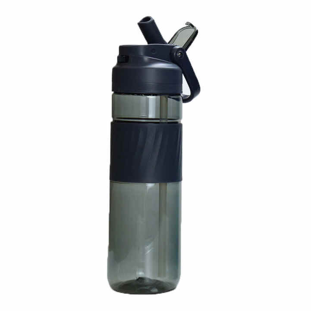 700Ml Simple Transparent Eco Friendly Plastic Bpa Free Plastic Sports Water Bottle With Protect Cover