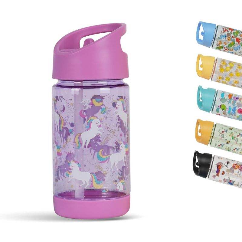 2024 Hot Sale Cartoon Children Bpa Free Portable Kids Plastic Water Bottle With Straw