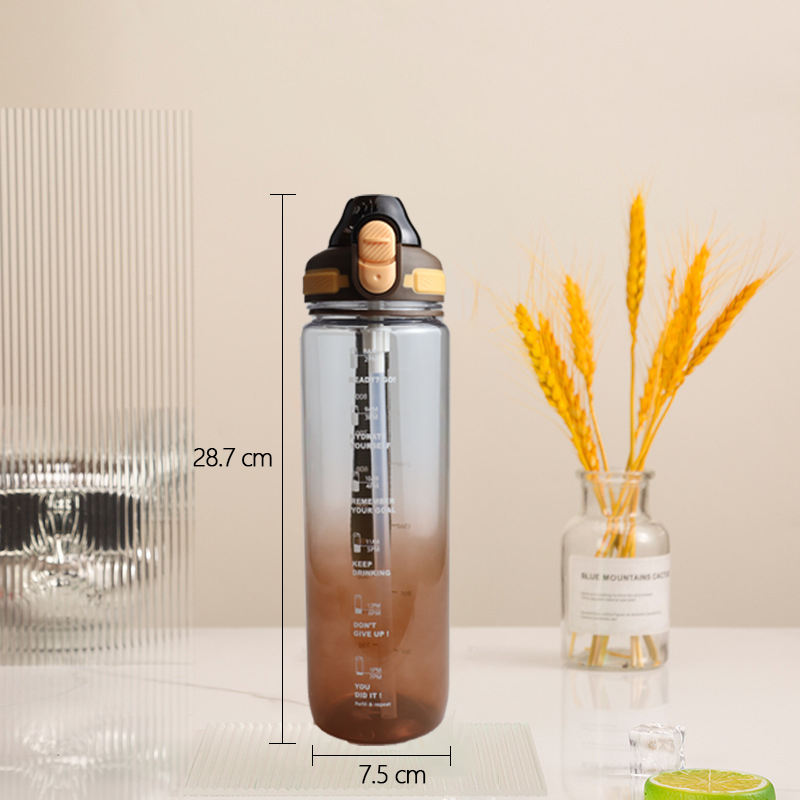 Best Selling 2024 32oz 1000ml pp Pc Custom Water Bottle Plastic Outdoor Gym Fitness Bottle with Straw Straps