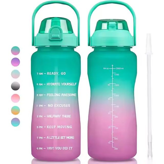 2200 Ml Cheap Premium Plastic Sport Bpa Free Motivational Water Bottles Bottle for Sports With Handgrip