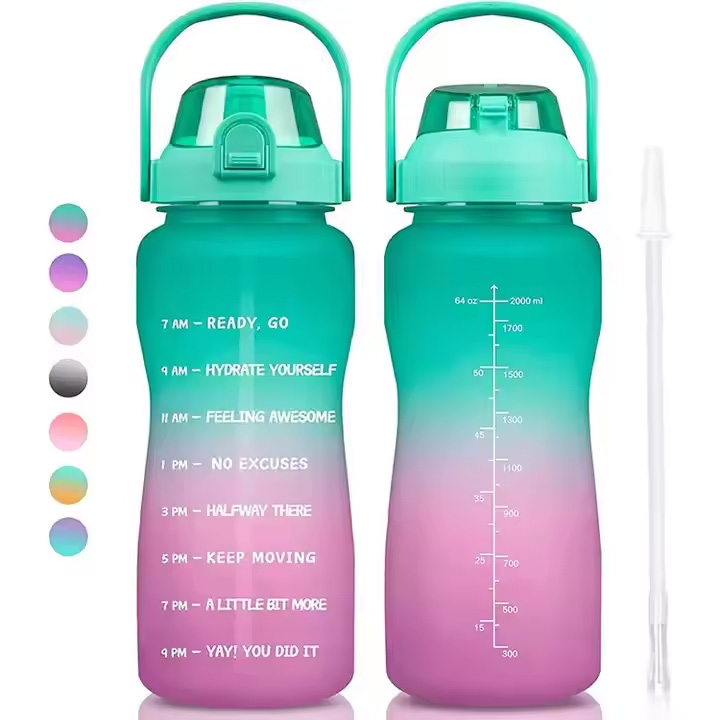 2200 Ml Cheap Premium Plastic Sport Bpa Free Motivational Water Bottles Bottle for Sports With Handgrip