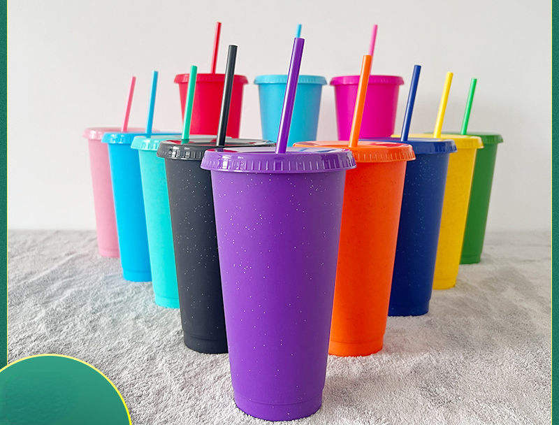 480ML 720ML Candy Color High Appearance Level Leakproof Drink Milk Portable Party Event Plastic Sippy Cup