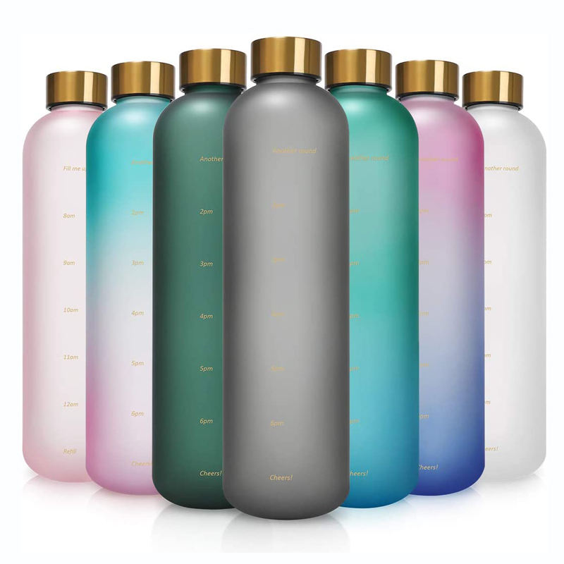 1 Gallon Water Bottle Travel 34oz 1L Tritan Sport Plastic Drinking Water Bottle BPA Free