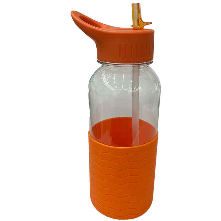 Wholesale 1 Litre Clear 32 Oz Reusable Water Sipper Bottle With Handle Silicone Sleeve