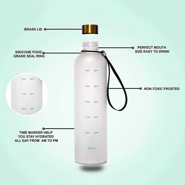 Wasser 1L Flasche Sport Plastic Sport Custom Cheap Bpa Free 1000Ml With Time Makers Tritan Water Bottle