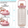 Water Bottle 1/2 Gallon Motivational Large Water Bottle with Time Marker & Straw